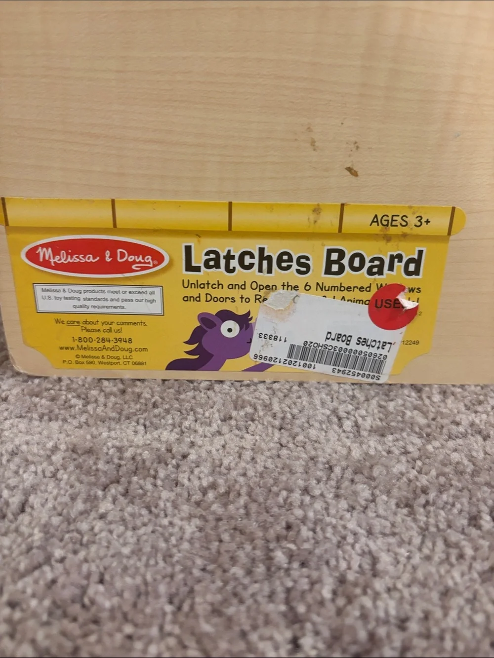 Colorful Lock-and-Latch Activity Board for Kids - Multicolor